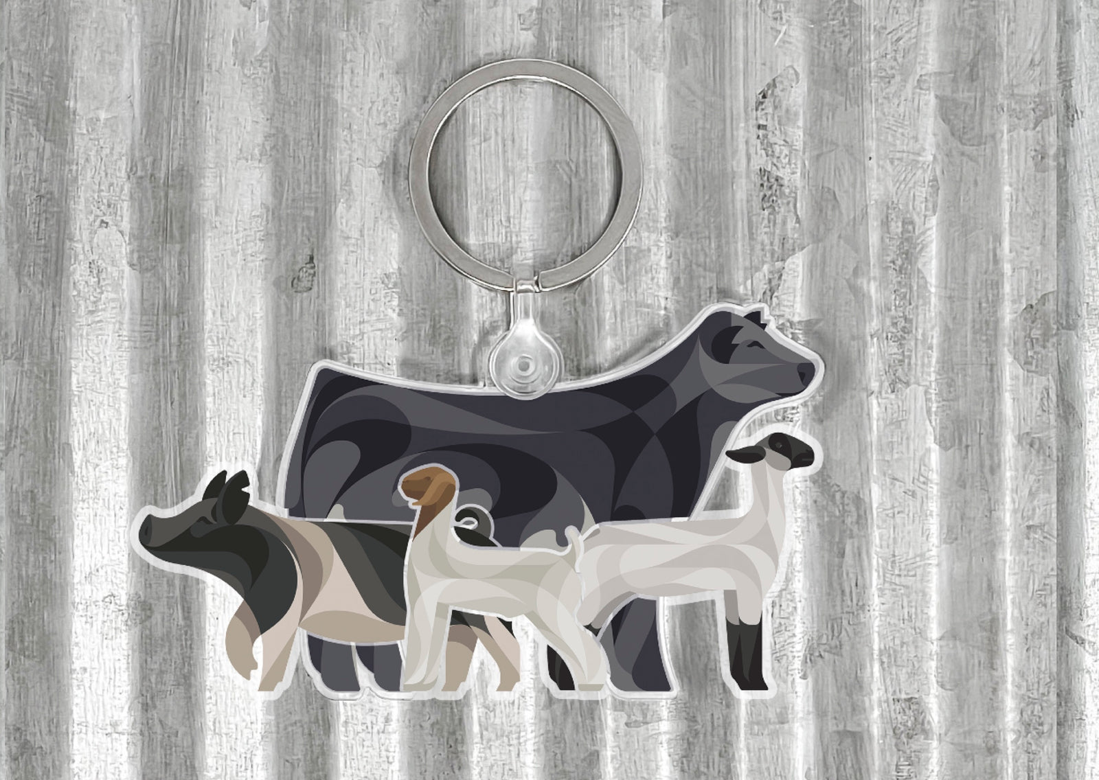 "THE BIG FOUR" KEYCHAIN / STICKER COMBO