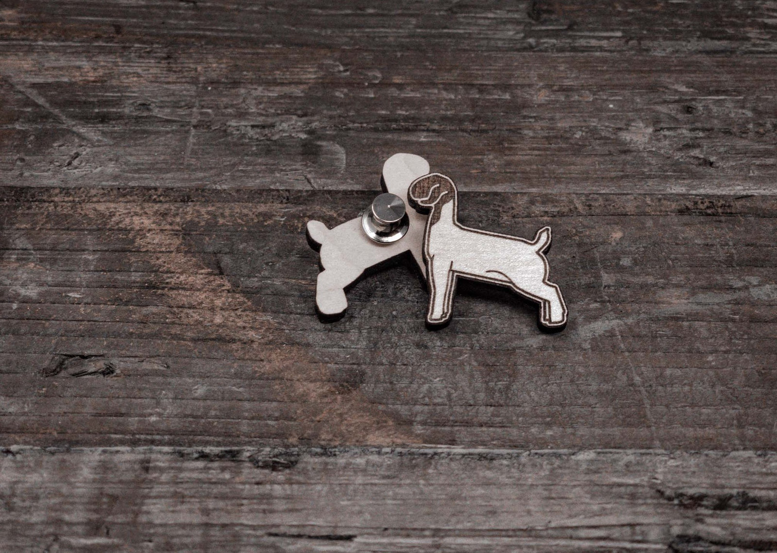 Show Goat Wood Lapel Pin, Stocking Stuffer