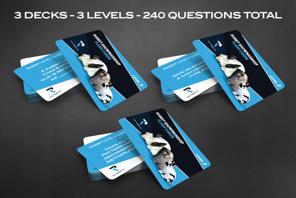 Three Part Cards Rabbit 3 Deck Multi-Level Rabbit Flashcard Bundle - Next Level Livestock Camps