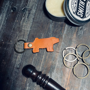 LEATHER DUROC / CHESTER PIG KEYCHAIN